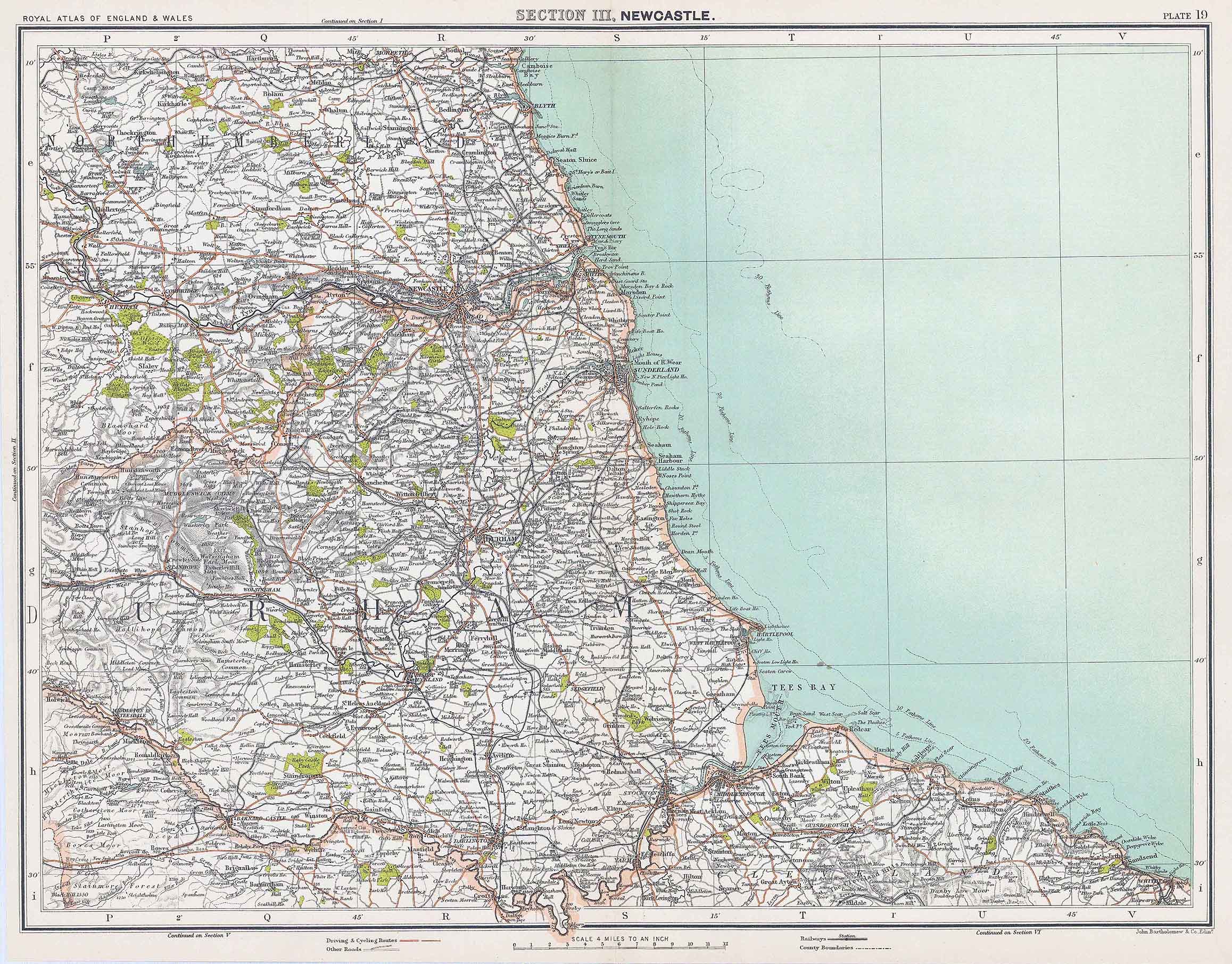 c1912 MAP Print NEWCASTLE (BM4-30)
